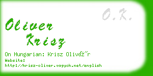 oliver krisz business card